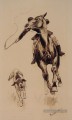 Coup de fouet dans un cow boy de Straggler Frederic Remington